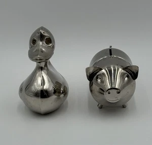 Lot von zwei Vintage Leonard Silber Teller Münzen Bank Sparschweine Sammlerstück - Bild 1 von 12