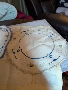 Set 3 Vintage Handstitched Decorative Doillies  - Picture 1 of 11