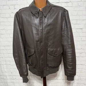 Cooper Goatskin Leather A-2 Commemorative FLIGHT Bomber JACKET Size 44L Brown - Picture 1 of 14
