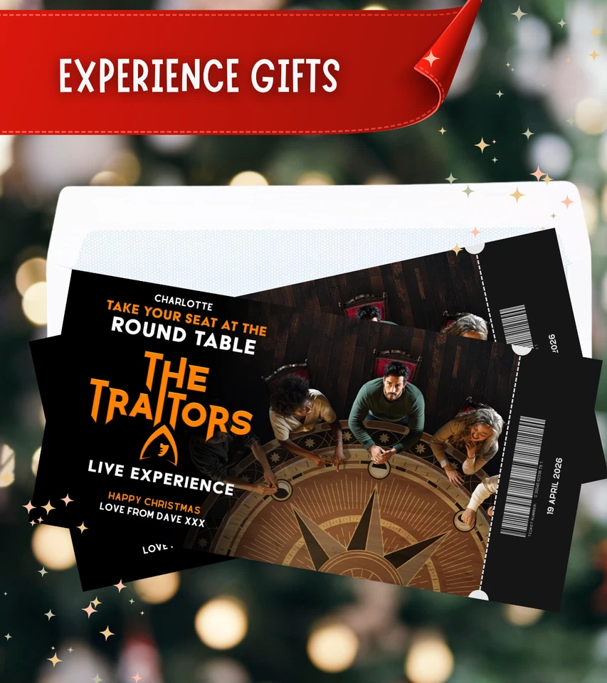 NEWHOUSE LABELS Traitor Live Experience Gift Ticket Surprise Voucher Keepsake Souvenir Novelty