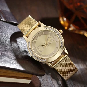 DQG Chronograph Fashion Ladies Watches Women Girls Crystals Bling Watch UK - Picture 1 of 6