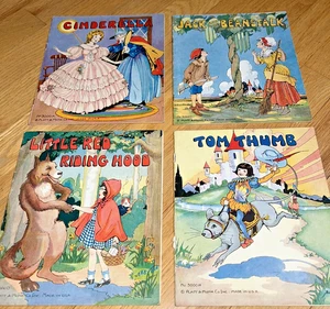 4 1934 Platt & Munk Books CINDERELLA / TOM THUMB / RED RIDING / JACK BEANSTALK - Picture 1 of 19