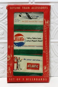 Accesorios de tren modelo Skyline 3 vallas publicitarias de hojalata M6 PAA ~ Pepsi ~ Atlántico Nuevo de colección - Imagen 1 de 7