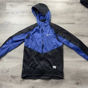 Nike Therma-Fit Hyper Elite Mens M Blue Black Full Zip Hoodie Vented Jacket - Picture 1 of 11