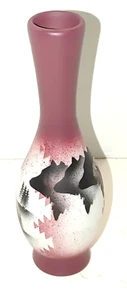 Vase handgeworfen Keramik signiert Indianer 1980er Mauve schwarz Südwesten 9"  - Bild 1 von 8