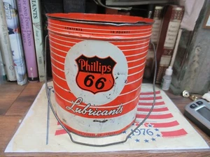 Vintage Phillips 66 lubricant EMPTY 10 pound grease advertising can philube - Picture 1 of 8