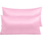 100% Satin Travel Pillow Case 2 Pack 13"x 18" Lightweight Soft Smooth Pillowcase