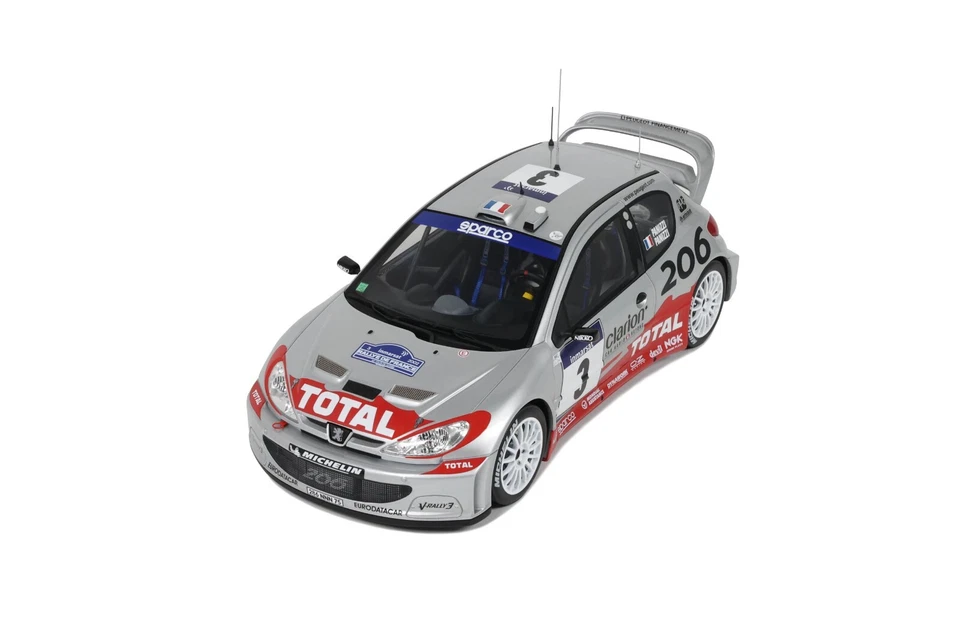 Peugeot 206 wrc silver panizzi tour de corse 2002 OT1085 OTTO 1/18 - Photo 1/4