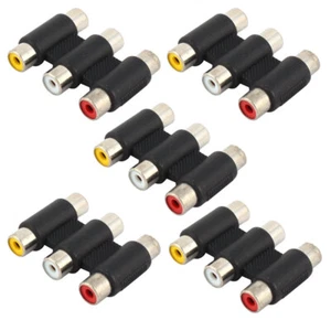AV Audio Video 3 RCA hembra a hembra 5pcs Joiner adaptador acoplamiento conector - Imagen 1 de 2
