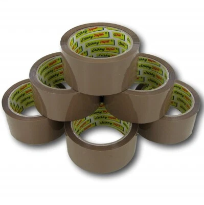 Brown Tape STIKKY Parcel Packing Packaging Cellotape Box Sealing 48MM x66M Rolls