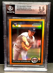 Stephen Strasburg 2010 Bowman Chrome #205 Orange Refractor RC /25 BGS 8.5 NM-MT+ - Picture 1 of 2