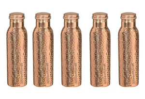 Borracce Bottiglia Acqua Potabile Rame Puro Benefici Salute 1000ML Set di 5 - Foto 1 di 6