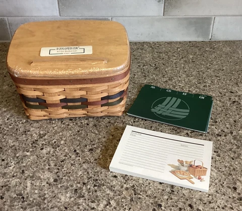 Longaberger 1994 Shades Of Autumn Recipe Basket Protector Lid 50 Recipe Cards Cover
