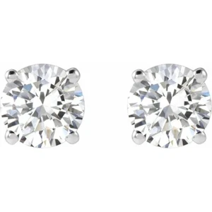 1.40  CTW G Si1  NATURAL Round Cut DIAMOND STUD EARRINGS 14k White Gold EGLUSA - Picture 1 of 2