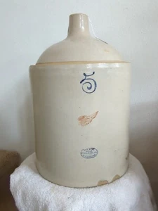 Antique Red Wing Stoneware 5 Gallon Small Wing Shoulder Jug - Picture 1 of 7
