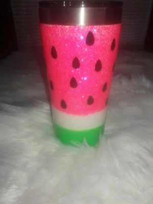 Hermoso vaso de sandía hecho a medida. 20 oz. doble pared aislante. Ozark T Foto 1 de 4