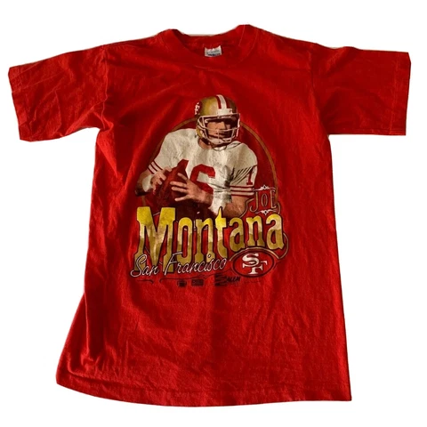 Vtg 90s Joe Montana #16 San Francisco 49ers Salem Sportswear 1990 Tee Shirt Cover