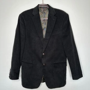 Ralph Lauren Cord Blazer Herren Gr. 38R Schwarz Baumwolle Gefüttert Preppy Business - Bild 1 von 14