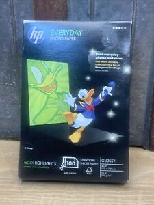NEW!! HP Everyday 4x6 Inches Glossy Photo Paper 100 Sheets 