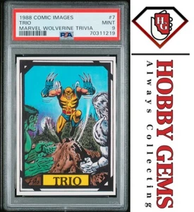 WOLVERINE HULK PSA 9 1988 Marvel Comic Images Wolverine Trivia Trio #7 - Picture 1 of 2