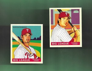 BOTH! 2007 Goudey RED BACK MINI # 3/76 CHASE UTLEY/AARON ROWAND PHILLIES SHARP!