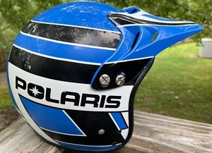 Polaris Blue Moto ECE 22.05 DOT Helmet Medium GR1400+/-50 Open Face - Picture 1 of 8