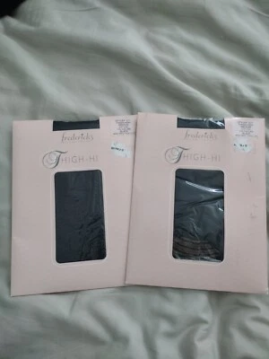 Vintage FREDERICK'S OF HOLLYWOOD Thigh Hi high Stockings black Medium NIP - Image 1 of 2