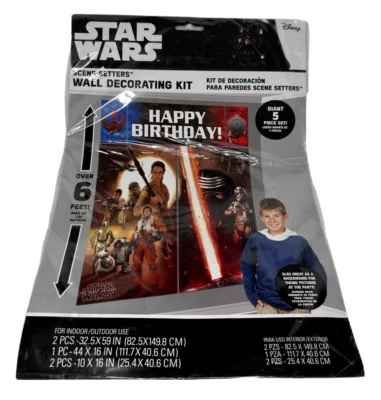 Disney Star Wars Escena Setters NUEVO Feliz Cumpleaños Decoraciones de Pared Foto 1 de 4