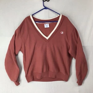 Champion Reverse Weave Women’s V Neck Size Large Sweat Shirt Vintage - Picture 1 of 6