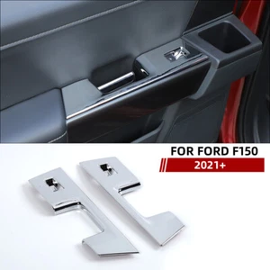 Interior Rear Door Window Lift Switch Panel Trim Cover For Ford F150 2021+Chrome - Picture 1 of 9
