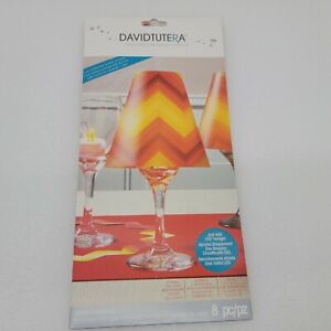 8 Wine Glass Vellum Lamp Shade Tutera Orange Wedding Table Party Deco