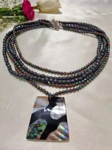 Turkish Jewellery Hand Made Choker Necklace Nice Collection of Hematite Stones - Picture 1 of 8