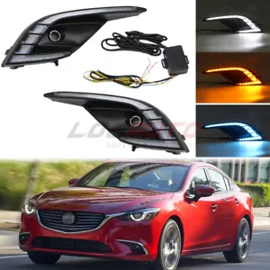 For Mazda 6 / Atenza 2017 18 Daytime Running Light Fog Lamp With Turn Front DRL - Picture 1 of 14