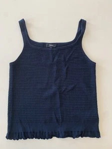 Theory Navy Blue  cotton knit sleeveless tank top sz M - Picture 1 of 4