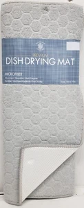 Mikrofaser Trockenmatte, ca. 16" x 19", GRAU FARBIGE SECHSECKE, weiße Rückseite, SL - Bild 1 von 6