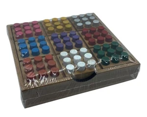 Sodoku Memory Game Wooden Color Peg Board Set has Drawer NEW 5.5"x5.5" Travel - Picture 1 of 7