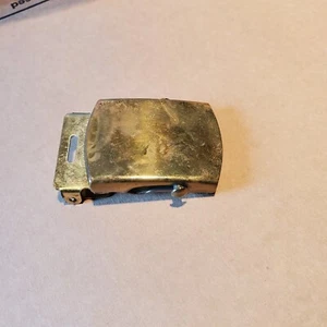 Fibbia cintura slide militare vintage Stati Uniti ~ ottone massiccio ~ Made in USA - Foto 1 di 2