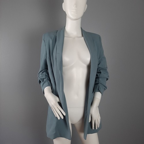Giacca blazer da donna Fashion Nova Celine taglia small blu anteriore aperta maniche 3 4