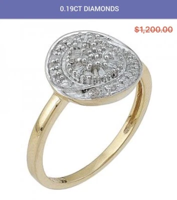 STUNNING WOMENS 14K 2 - TONE GOLD FINISH DIAMOND SIZE 7 DESIGNER RING  - Image 1 of 4