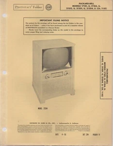 1955 PACKARD-BELL 17101 TELEVISION SERVICE MANUAL PHOTOFACT 17104 21102 MORE - Picture 1 of 1