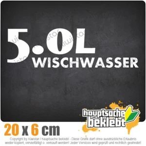 5.0 Essuyez L'Eau 20 X 6 CM Jdm Autocollant Stickers Blanc, pour Vitres - Foto 1 di 1