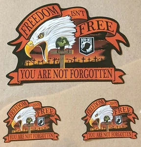 Set 3 adesivi POW MIA Freedom Isn't Free You Are Not Forgotten - Foto 1 di 1