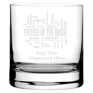 FATHER OF THE BRIDE WHISKY / WHISKEY MIXER GLASS WG505 IN SILK LINED GIFT BOX - Picture 1 of 2