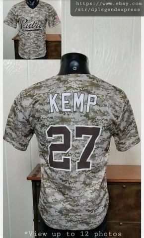 MLB San Diego Padres Baseball MATT KEMP #27 Camo SGA Jersey Shirt ***Sz S *Note Cover