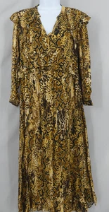 Ba&Sh US 4 Dress Lady Sahara Midi Snake Print Ochre Womens EU 0 NWT - Picture 1 of 13