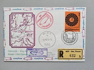 Correo aéreo Austria 1974 vuelo de Europa Goodyear Linz/Danubio - Viena  - Imagen 1 de 1
