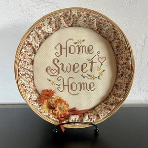 Cesto Vintage Casa Dolce Casa Finito Punto Croce Ago Decorazione Autunno 9" - Foto 1 di 8