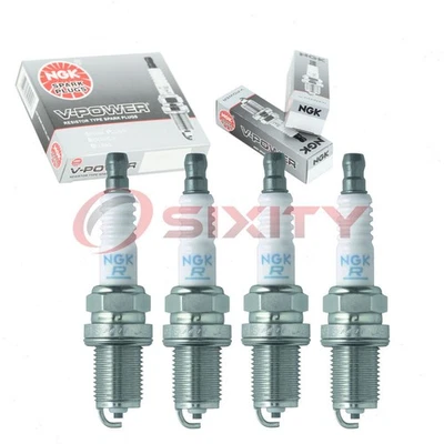 4 pcs NGK V-Power Spark Plugs for 1993-1997 Geo Prizm 1.6L 1.8L L4 - Engine ij - Image 1 of 4