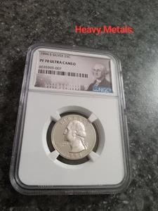 1994-S Washington Silver Proof Quarter PF70 NGC EXCELLENT LOW PRICE!! - Picture 1 of 6