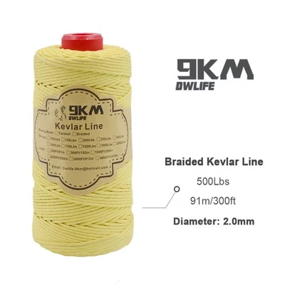 Yellow Kevlar Rope 40~500lb Quality Kevlar Rope Made with Kevlar Outdoor String - Image 1 of 4